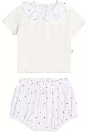 Il gufo T-shirts - Baby cotton T-shirt and bloomers set