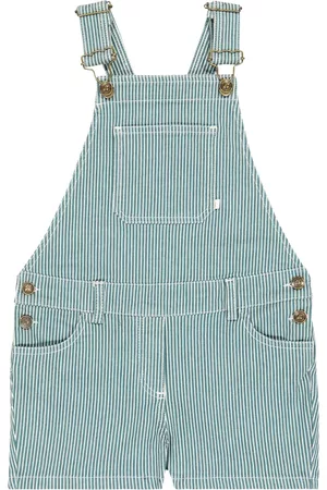 BONPOINT Saga striped denim overalls