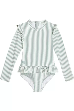 Liewood Girls Swimming Costumes - Sille striped rashguard swimsuit