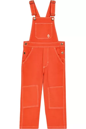 The Animals Observatory Girls Dungarees - Mule logo denim overalls