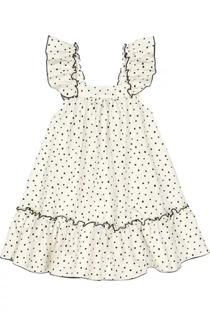 Suncracy Formentera polka-dot ruffle-trimmed dress