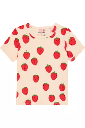 Mini Rodini Girls Short Sleeve - Strawberries cotton-blend T-shirt