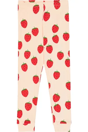 Mini Rodini Girls Leggings - Strawberries cotton-blend leggings