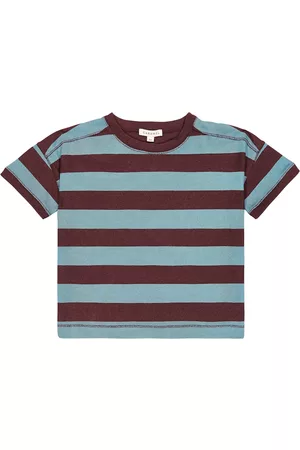 Caramel Short Sleeve - Dregea striped cotton jersey T-shirt