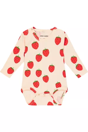 Mini Rodini Baby Strawberries cotton-blend bodysuit