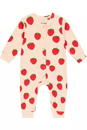 Mini Rodini Baby Strawberries cotton-blend onesie