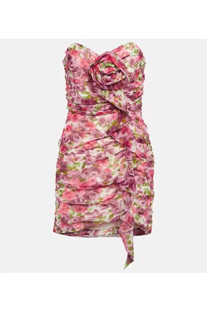 Alessandra Rich Women Printed Dresses - Floral silk minidress