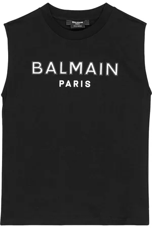 Balmain Girls Tops - Logo cotton jersey top