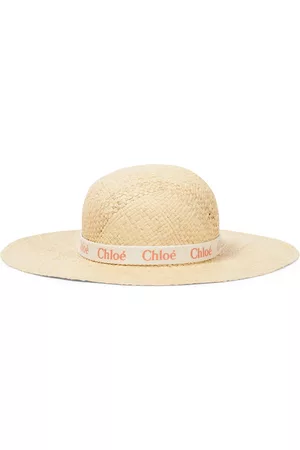 Chloé Girls Hats - Raffia-effect sun hat