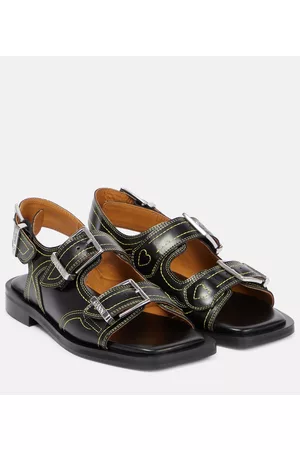 Ganni Buckle leather sandals