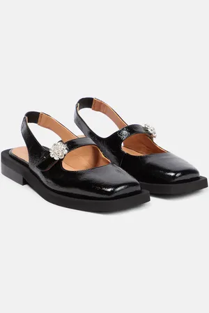 Ganni Embellished leather loafers
