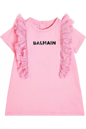 Balmain Baby Casual Dresses - Baby logo embroidered cotton jersey dress