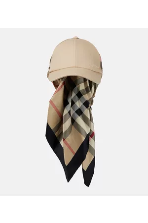 Burberry Scarf-detail cotton and silk baseball cap