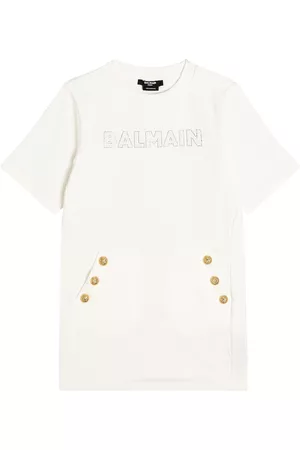 Balmain Baby Casual Dresses - Button-embellished cotton jersey dress