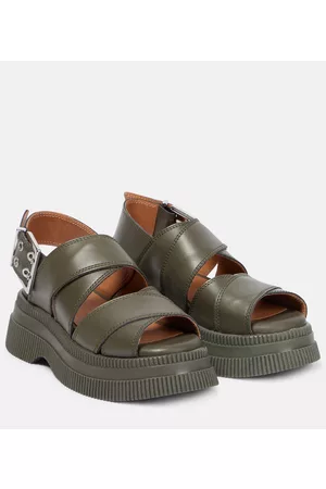 Ganni Leather platform sandals