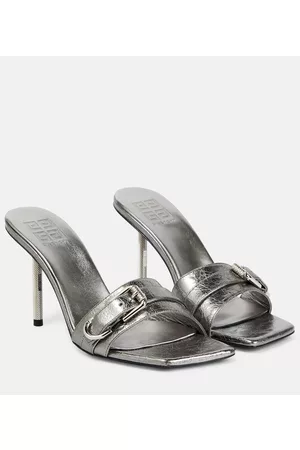 Givenchy Women Sandals - Voyou metallic leather mules
