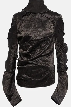 Acne Studios Crinkle satin turtleneck top