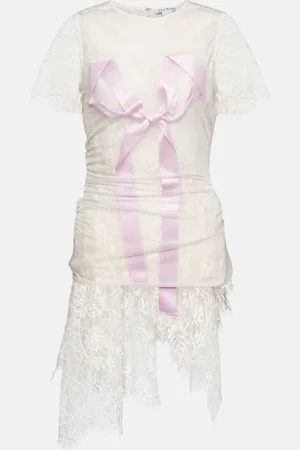 Acne Studios Bow-embellished layered lace top