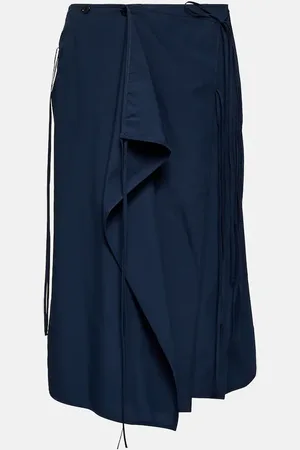 LEMAIRE Cotton crÃªpe wrap midi skirt
