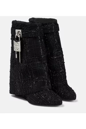 Givenchy Women Ankle Boots - Shark Lock tweed ankle boots