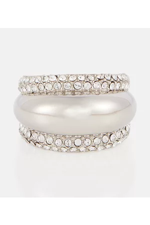 Saint Laurent Women Rings - Brass crystal-embellished ring
