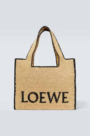 Loewe Slit Tote Large raffia tote bag