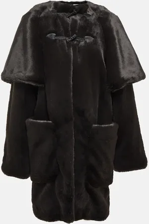 Alaïa AlaÃ¯a Leather-trimmed faux fur coat