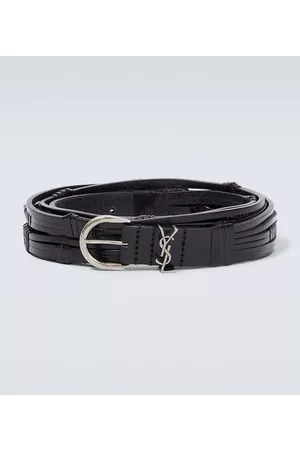 Saint Laurent Men Belts - Croissant De Lune leather belt