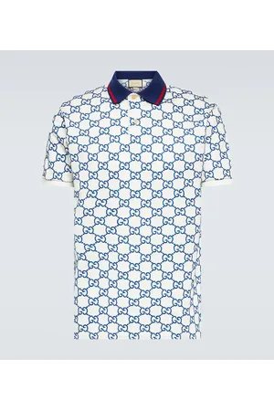 Gucci - Men - logo-embroidered Cotton-Blend Piqué Polo Shirt Blue - XXL