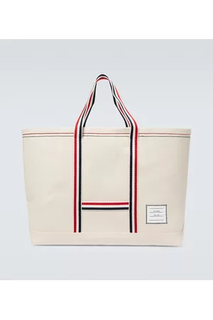 Thom Browne Men Suitcases & Luggage - Cotton canvas tote bag