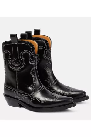 Ganni Women Cowboy & Biker Boots - Leather cowboy boots