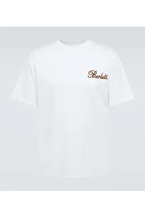 Berluti Men T-shirts - Embroidered cotton T-shirt