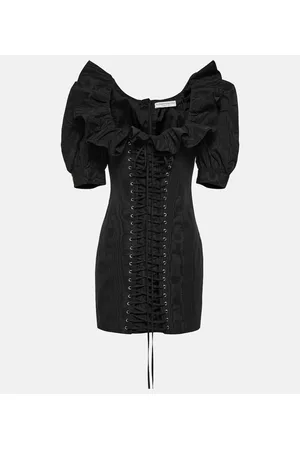 Alessandra Rich Women 17 Inch Laptop Bags - Ruffled puff-sleeve minidress