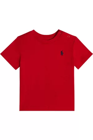 Ralph Lauren Long Sleeve Polo Shirts - Baby logo cotton jersey T-shirt