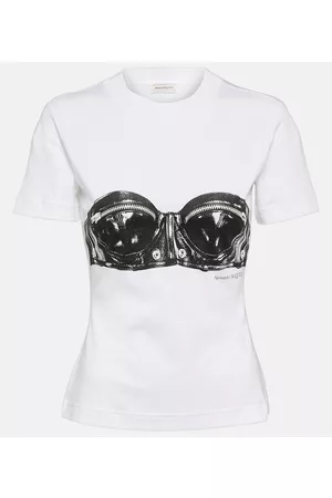 Alexander McQueen Women T-shirts - Printed cotton T-shirt