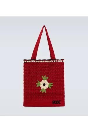 BODE Men 17 Inch Laptop Bags - Winchester Rose appliquÃ© crochet tote bag
