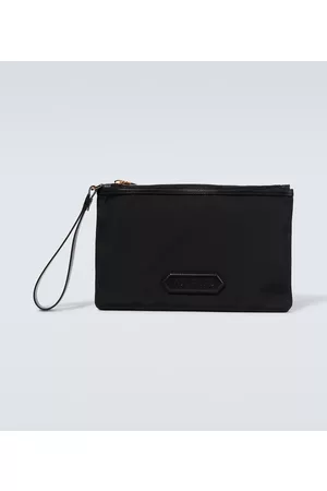 Tom Ford Men 17 Inch Laptop Bags - Logo leather-trimmed pouch