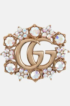 Gucci GG crystal-embellished brooch