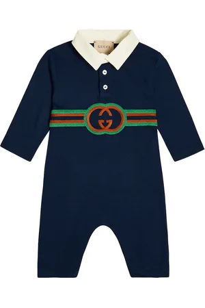 Baby Cotton Onesie in White - Gucci Kids