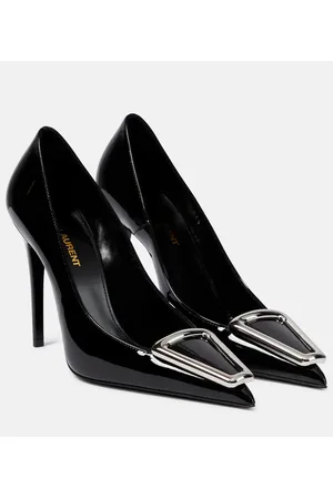 Saint Laurent Lee Slingback Pumps in Patent Leather - Amber - Women - 7