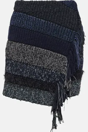 Acne Studios Striped knit cotton-blend miniskirt