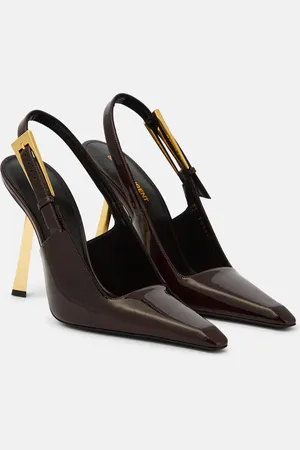 Saint Laurent Lee 110 patent leather slingback pumps