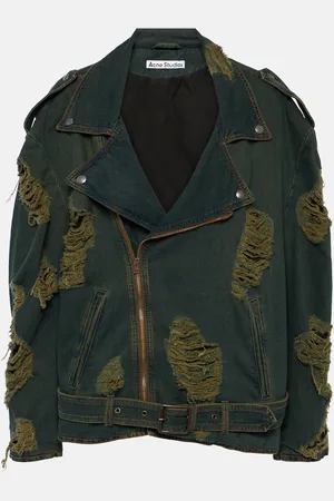 Acne Studios Distressed denim biker jacket