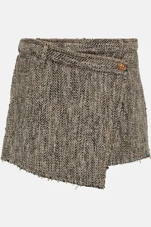 Acne Studios Herringbone wrap miniskirt