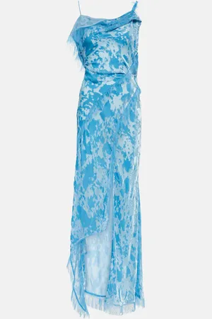 Acne Studios Asymmetric velvet maxi dress