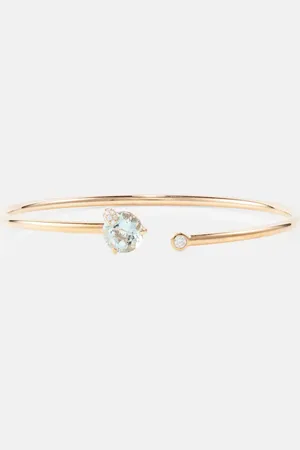 BUCHERER FINE JEWELLERY 18kt rose gold bangle with aquamarine and diamonds