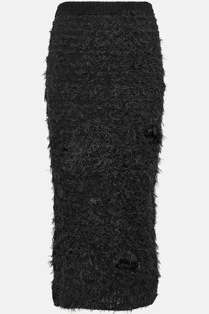 Acne Studios Cutout wool-blend midi skirt