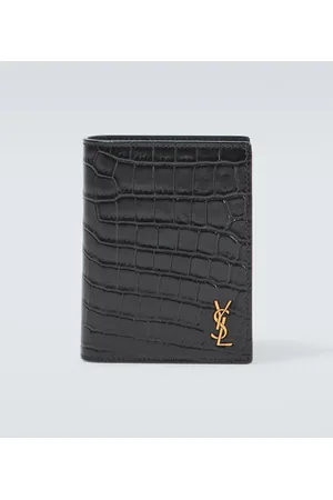 Portadoll Leather Money Clip Wallet in Black - Saint Laurent