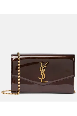 Saint Laurent Monogram Matelassé Leather Trifold Wallet in Grey Brown