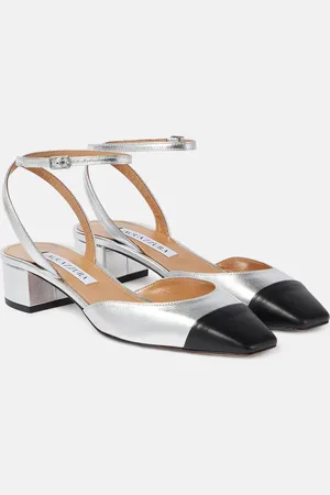 Aquazzura French Flirt 35 metallic leather pumps